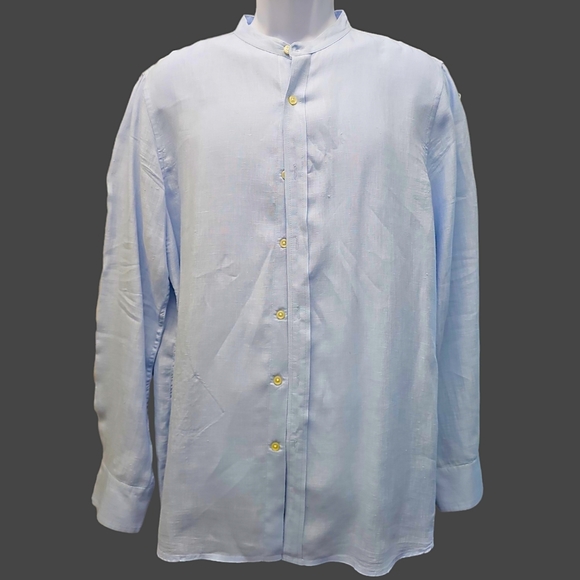 Mens long-sleeved Linen Shirt - Picture 7 of 9